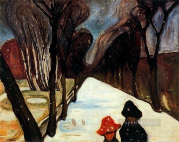 車道に降る雪 1906年 エドヴァルド・ムンク Oil Paintings
